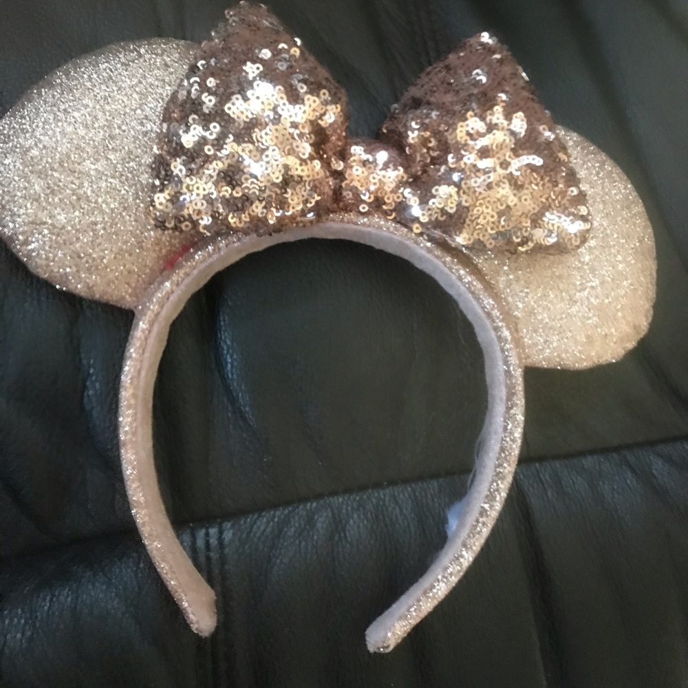 HALLOWEEN MINNIE MOUSE EARS HEADBAND GORGEOUS ROSE GOLD COLOR HAIR ACCESSORIES